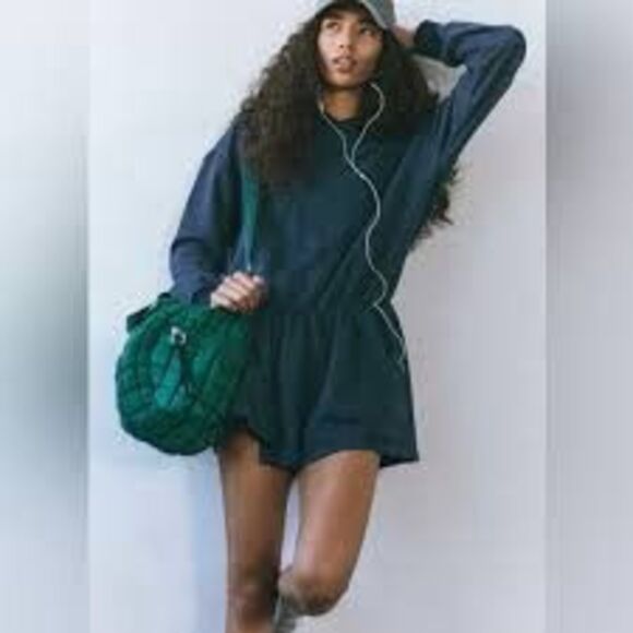FREE PEOPLE Movement by Free People  Such A Flirt Romper -  Navy Blue - Picture 1 of 8